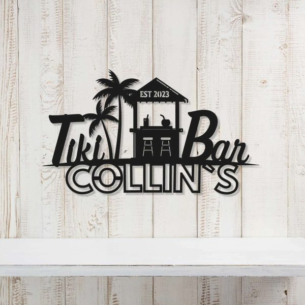 Personalized Tiki Bar Sign Beach Bar Decor Pool Bar Sign Tiki Lounge Sign For Tiki Backyard Pool Housewarming Gift