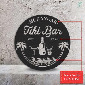 Personalized Tiki Bar Sign Cocktail Pool Bar Sign Beach Bar Sign Palm Trees Sign Pool Decor Dad Gifts Housewarming Gift