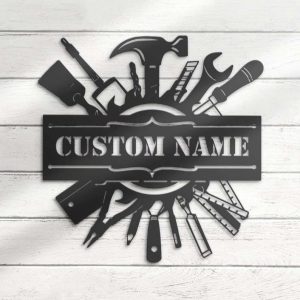 Personalized Tools Repair Sign Builder Shop Sign Garage Custom Metal Signs Birthday Gifts