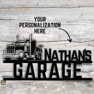 Personalized Truck Sign 18 Wheeler Sign Truck Driver Gifts Garage Sign Construction Collection