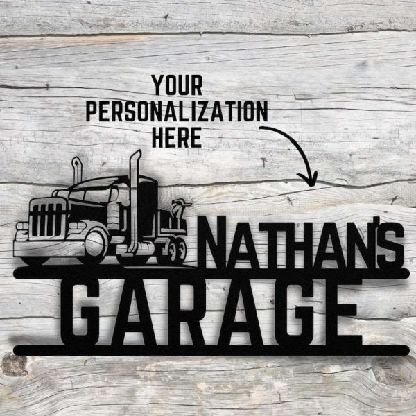 Personalized Truck Sign 18 Wheeler Sign Truck Driver Gifts Garage Sign Construction Collection Gifts for Trucker