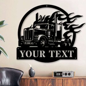Personalized Us Flag Truck Driver Sign Pick Up Truck Custom Metal Signs  Trucker Gifts Birthday Gifts - Custom Laser Cut Metal Art & Signs, Gift &  Home