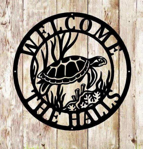 Personalized Turtle Sign Sea Turtle Metal Wall Art Under Sea Life Turtle Decor Ocean Decor Beach Decor Turtle Lover Gift