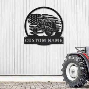 Personalized US Flag ATV Sign ATV Wall Art Decor Garage Sign Workshop Sign Man Cave Decor 2