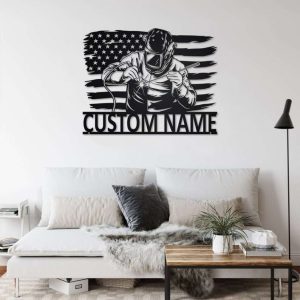 Personalized US Flag Welder Custom Metal Sign 2