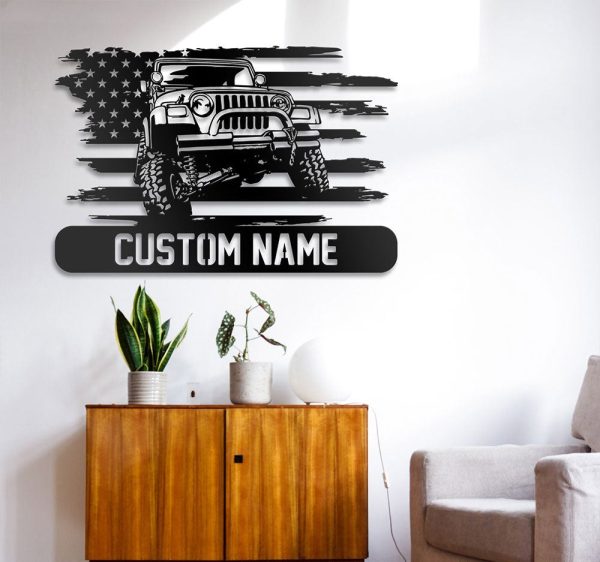 Personalized US Jeep Metal Sign US Jeep Lover Gifts Off Roading Sign Workshop Decor Man Cave Decoration Housewarming Gifts