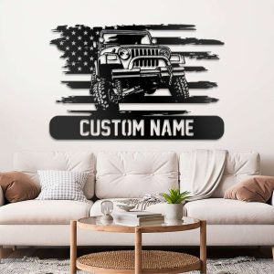 Personalized US Jeep Metal Sign US Jeep Lover Gifts Off Roading Sign Workshop Decor Man Cave Decoration Housewarming Gifts