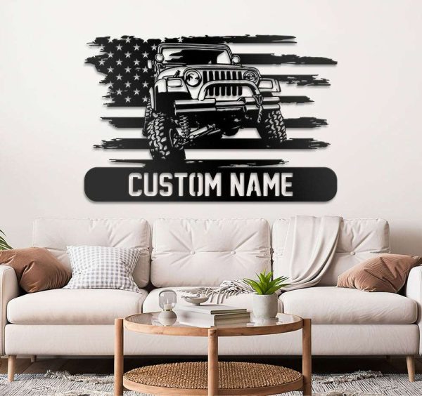 Personalized US Jeep Metal Sign US Jeep Lover Gifts Off Roading Sign Workshop Decor Man Cave Decoration Housewarming Gifts