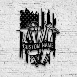 Personalized US Tools Repair Sign Tools Shop Custom Metal Signs Workshop Decor 3