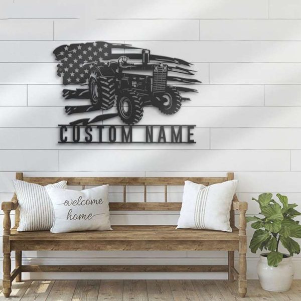 Personalized US Tractor Driver Sign Farm Tractor Custom Metal Signs Farmhouse Sign Farmer Trucker Gifts