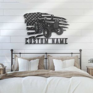 Personalized US Tractor Driver Sign Farm Tractor Custom Metal Signs Farmhouse Sign Farmer Trucker Gifts 3