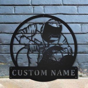 Personalized Welder Monogram Garage Workshop Man Cave Decor Custom Metal Sign