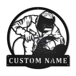 Personalized Welder Welding Monogram Man Cave Home Decor Custom Metal Sign 2