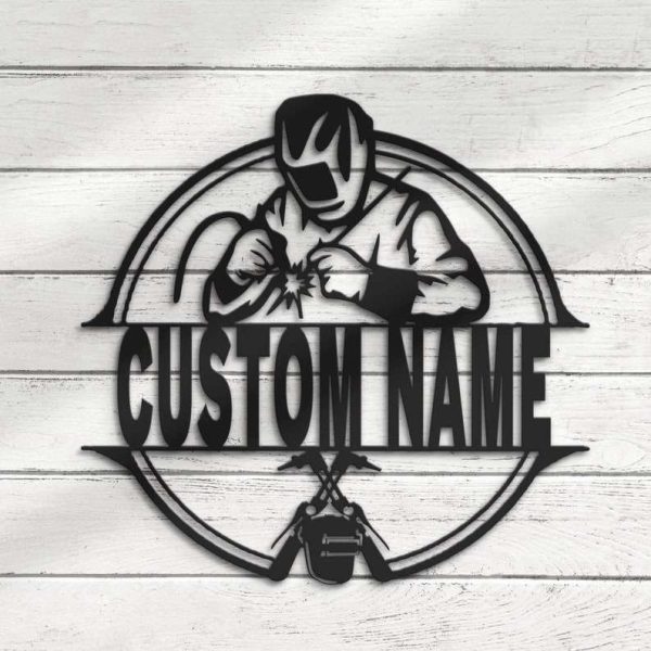 Personalized Welding Metal Wall Art Welder Ironworker Workshop Custom Metal Sign