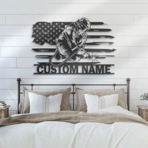 Personalized Welding US Flag Metal Wall Art Welder Name Sign Home Decor Ironworker Man Cave Custom Metal Sign 3