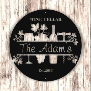 Personalized Wine Cellar Metal Wall Art Sign Custom Bar Wall Sign for Home Decor and Bar Decorations 2