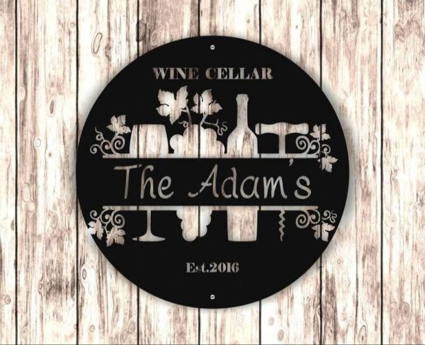 Personalized Wine Cellar Metal Wall Art Sign Custom Bar Wall Sign for Home Decor and Bar Decorations