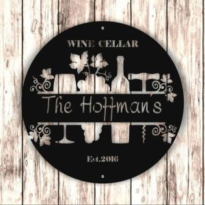 Personalized Wine Cellar Metal Wall Art Sign Custom Bar Wall Sign for Home Decor and Bar Decorations