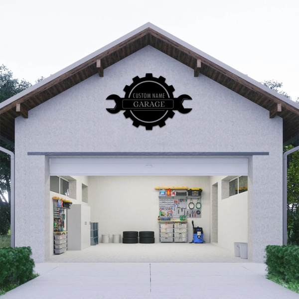 Personalized Workshop Metal Wall Art Custom Garage Name Signs Car Mechanic Repair