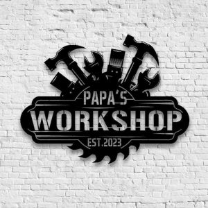 Personalized Workshop Sign Garage Custom Metal Sign Workshop Decor Fathers Day Gifts