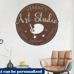 Personalized Art Studio Metal Sign Gift for Painter Artist Creative Craft Room Decor