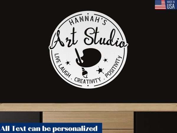 Personalized Art Studio Metal Sign Gift for Painter Artist Creative Craft Room Decor