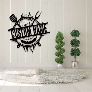 Personlized Grill Master Metal Sign Smokehouse Decor Barbecue Outdoor Decor Grilling Gift for Dad 1