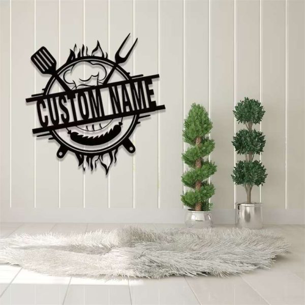 Personlized Grill Master Metal Sign Smokehouse Decor Barbecue Outdoor Decor Grilling Gift for Dad