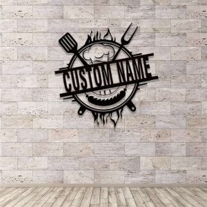 Personlized Grill Master Metal Sign Smokehouse Decor Barbecue Outdoor Decor Grilling Gift for Dad 3