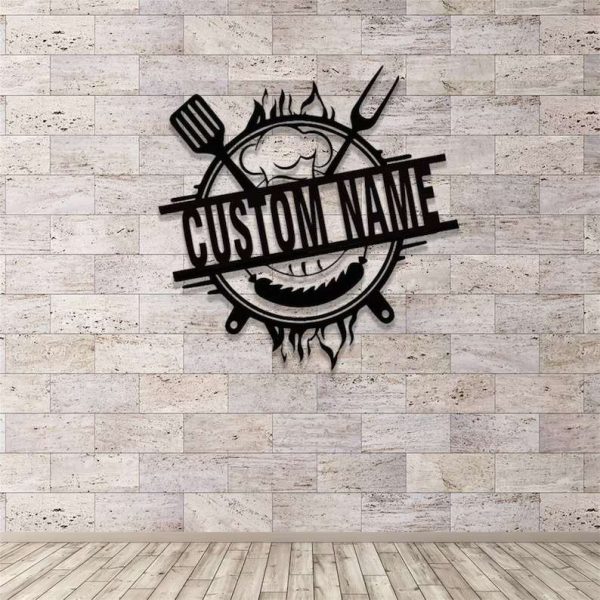 Personlized Grill Master Metal Sign Smokehouse Decor Barbecue Outdoor Decor Grilling Gift for Dad