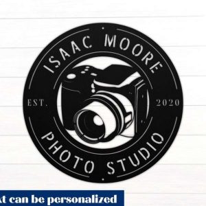 Photo Studio Personalized Metal Sign Custom Vintage Camera Photographer Gifts