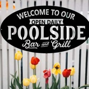 Pool Bar Signs Bar And Grill Sign BBQ Metal Signs Outdoor Home Decoration