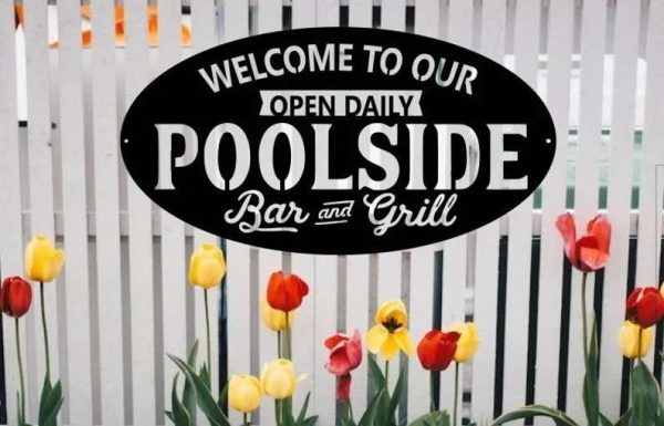 Pool Bar Signs Bar And Grill Sign BBQ Metal Signs Outdoor Home Decoration