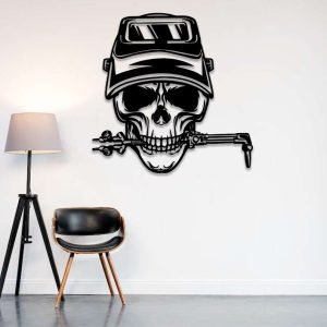 Skull Welding Metal Wall Art Ironworker Welder Custom Metal Sign 1