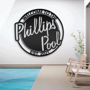 The Swimming Pool Metal Wall Art Personalized Pool Patio Metal Sign 3