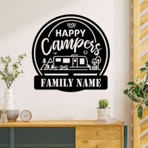 Travel Trailer 5th Wheel Happy Camper Personalized Camping Metal Sign RV Decor Custom Metal Sign 2