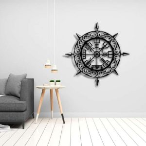 Vegvisir Sign Scandinavian Sign Viking Compass Metal Sign Housewarming Gifts 4