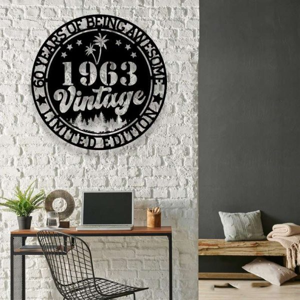 Vintage 1963 Sign 60th Birthday Gifts 1963 Metal Signs