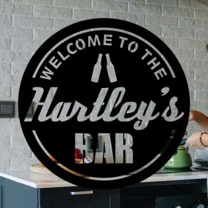 Welcome to Our Home Bar Custom Name Metal Sign Home Bar Pub Business Sign Housewarming Gift 2