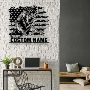 Welding US Flag Metal Wal Art Personalized Welder Name Sign Home Decor Custom Metal Sign 2