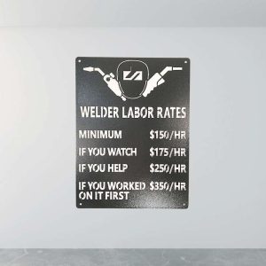 Funny Welder Labor Rates Custom Metal Sign