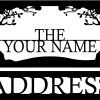 Personalized 2 Pieces Spring Tree Address Sign House Number Plaque Custom Metal Sign 1 1