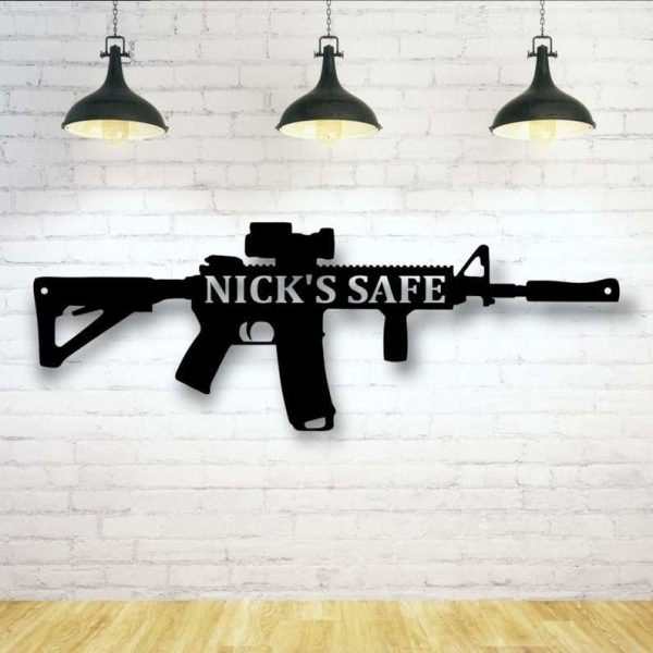 Personalized AR 15 Gun Sign Gun Room Decor Independence Day Veteran Day Patriotic Decor Custom Metal Sign