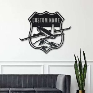 Personalized Aircraft Sign Independence Day Veteran Day Patriotic Decor Gift Custom Metal Sign 2