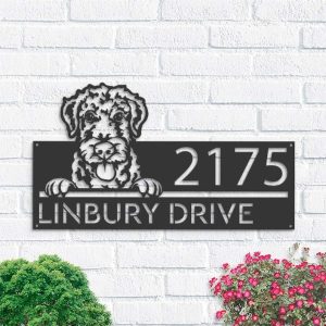 Personalized Airdale Terrier Dog Cute Puppy Address Sign House Number Plaque Custom Metal Sign 1