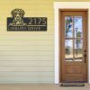 Personalized Airdale Terrier Dog Cute Puppy Address Sign House Number Plaque Custom Metal Sign 2