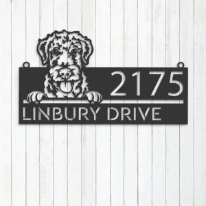 Personalized Airdale Terrier Dog Cute Puppy Address Sign House Number Plaque Custom Metal Sign 4