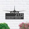 Personalized Airplane Aircraft Pilot Address Sign House Number Plaque Custom Metal Sign 1
