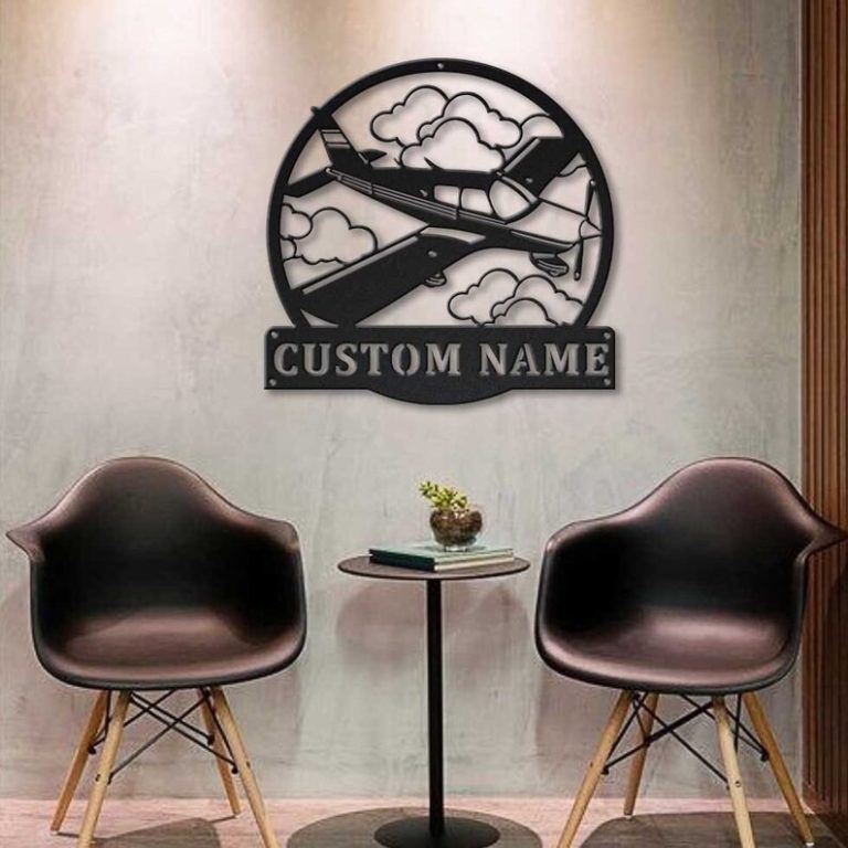 Sign Writing Plane Personalized Airplane Monogram Sign Aircraft Hangar Pilot Name Sign ...