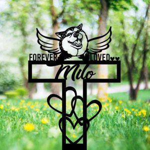 Personalized Akita Memorial Sign Yard Stakes Pet Grave Marker Cemetery Decor Custom Metal Sign 1